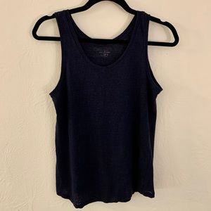 Loft S Linen Navy Tank Top